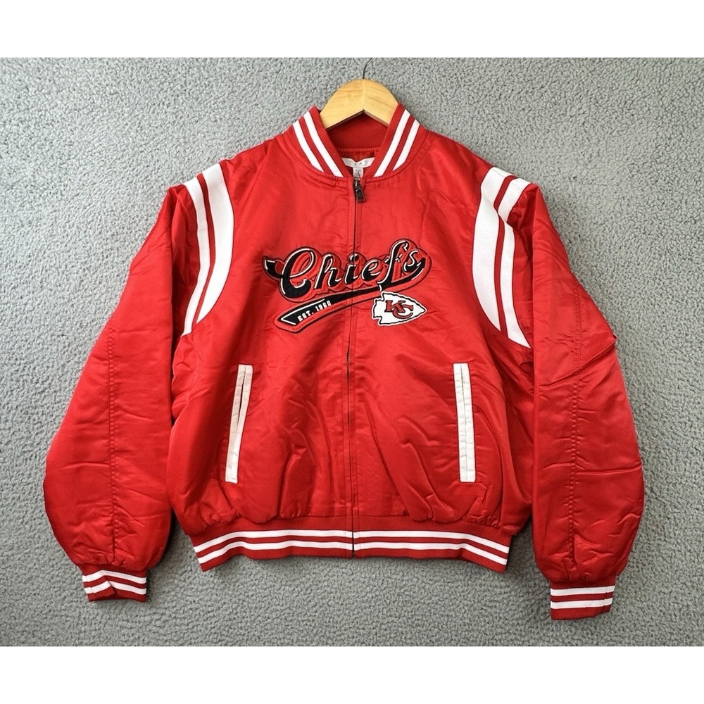 Kansas City Chiefs WEAR by Erin Andrews Bomber Jacket Womens Small Full-Zip NWT